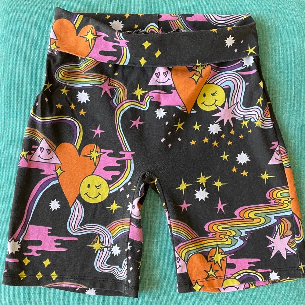 Nooworks Bike Shorts in Better Days Print Rainbows Stars Size M